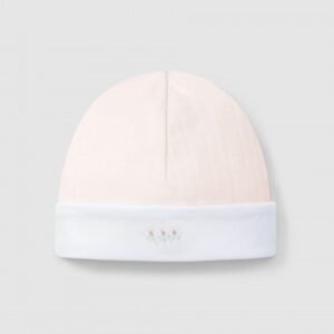 Gorro algodão orgânico com detalhe de bordado