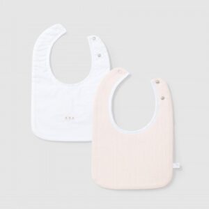 Pack de duas babetes bordado e malha efeito ajour