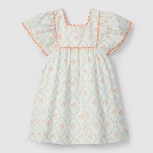 Vestido floral com detalhe de espiguilha