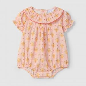 Fofo estampado floral com gola de folho