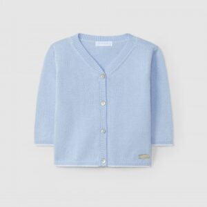 Casaco decote de bico com detalhe em cor contraste