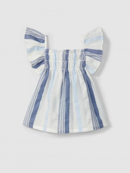 Top tecido texturado de riscas com cordão decorativo - Image 2