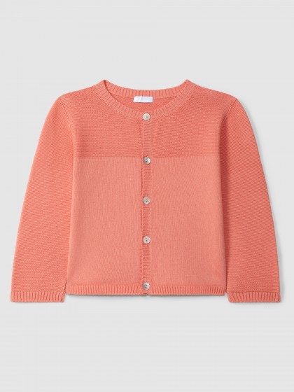 Casaco tricotado decote redondo