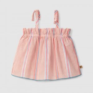 Top em tecido de riscas jacquard