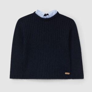 Camisola tricotada com gola amovível