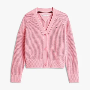 Cardigã de chenille com decote em V