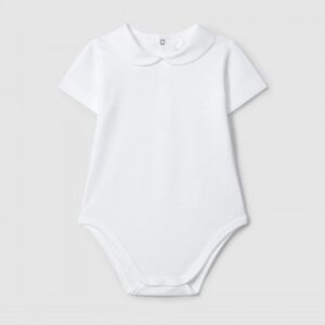 Body manga curta com gola redonda