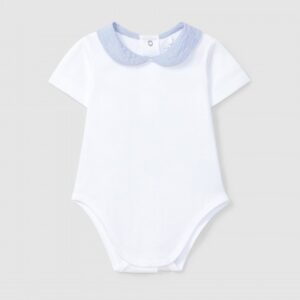 Body manga curta com gola redonda