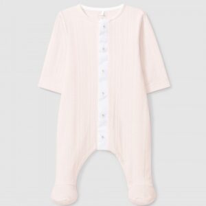 Babygrow algodão orgânico com detalhe de bordado