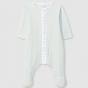 Babygrow algodão orgânico com detalhe de bordado