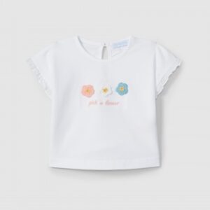 T-shirt flores em croché