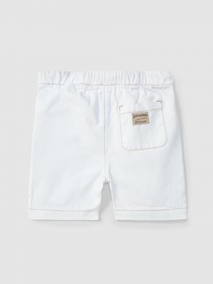 Calções em sarja com detalhes em cor contraste - Image 2