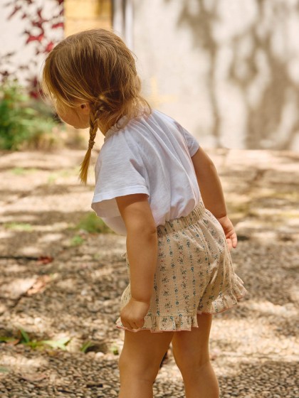 Calções pull-up estampado floral com detalhe de folho - Image 4