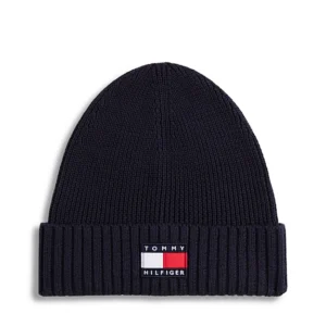 Gorro infantil de malha canelada com bandeira