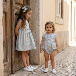 Vestido de Flores com Folho