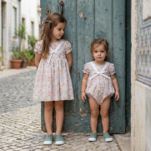 Vestido de Flores com Gola Marinheiro