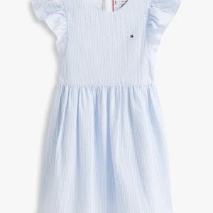 Vestido de riscas em algodão