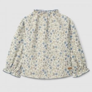 Blusa flores com detalhe de folho