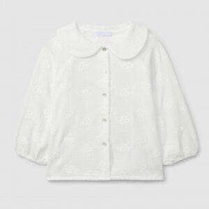 Blusa em gaze bordado floral