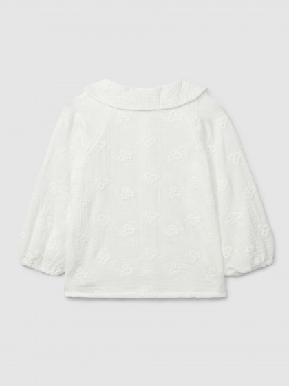Blusa em gaze bordado floral - Image 2