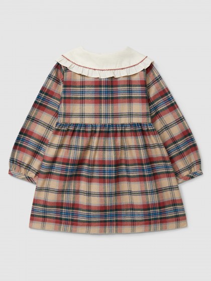 Vestido xadrez com gola de folho - Image 2